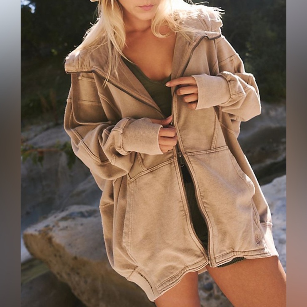 FP Movement Free People All Your Love Hoodie Tan Size L